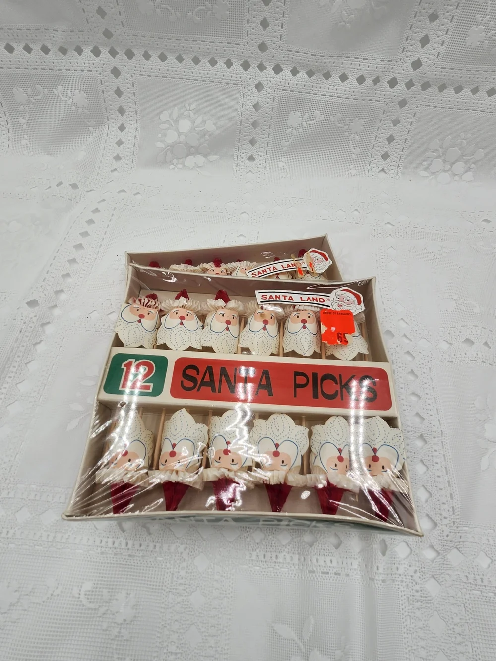 2 new boxes of toothpick Santa Pick Christmas Vintage Hors D'oeuvres Picks Japan